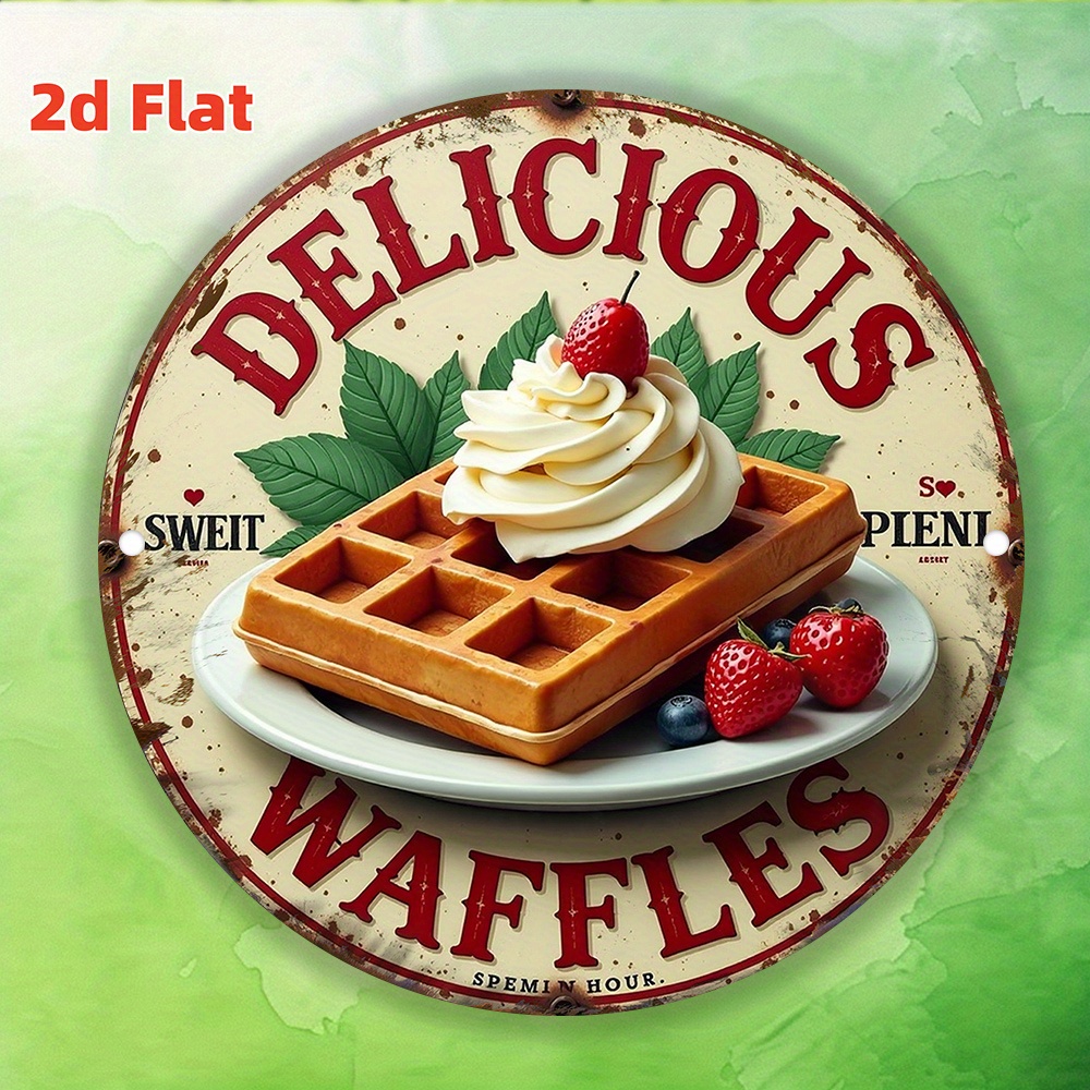Waffle Iron Belgian - Placa de Parede 2D Plana, Estilo