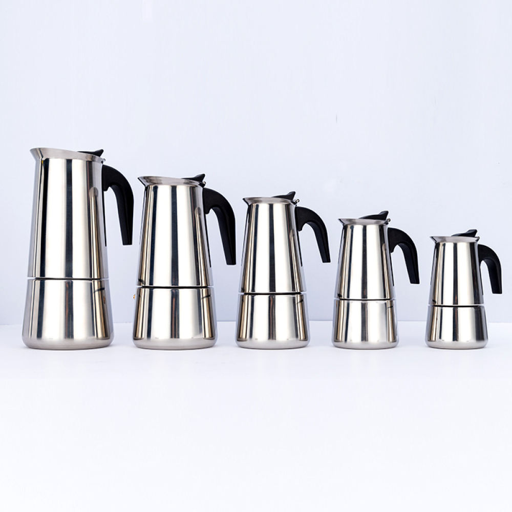 Kitchen Appliances To Gift - Cafeteira Moka Minimalista de Aço Inoxidável,