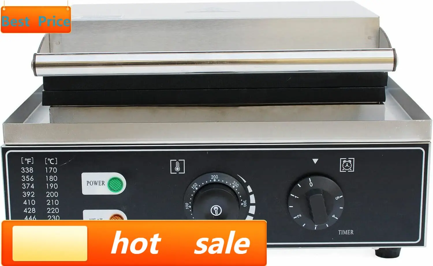 Waffle Iron Belgian - Máquina de Waffles Comercial, 10 Grelhas,