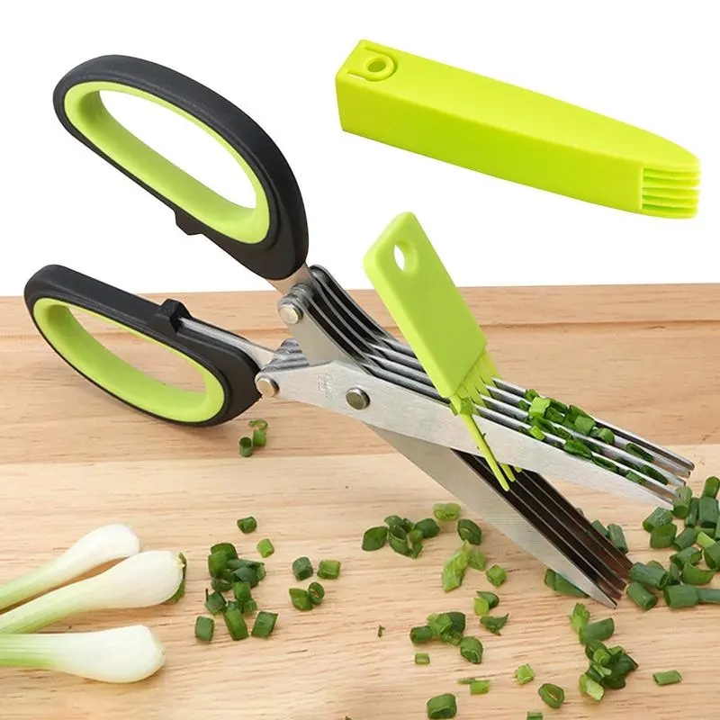 Kitchen Appliances Green - Tesoura multicamadas de aço inoxidável, tesoura