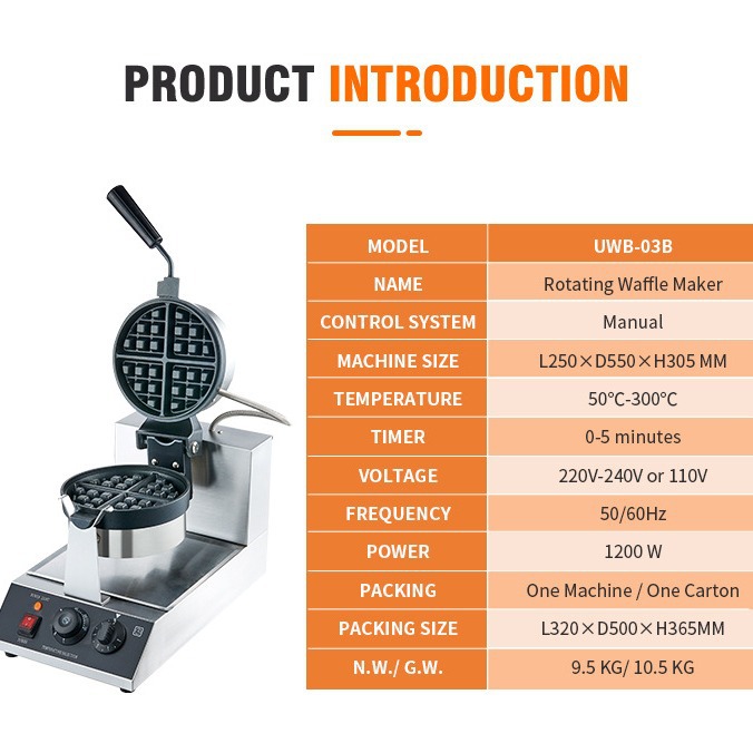 Máquina de Waffle Belga Rotati - Waffle Iron Belgian avaliação e preço