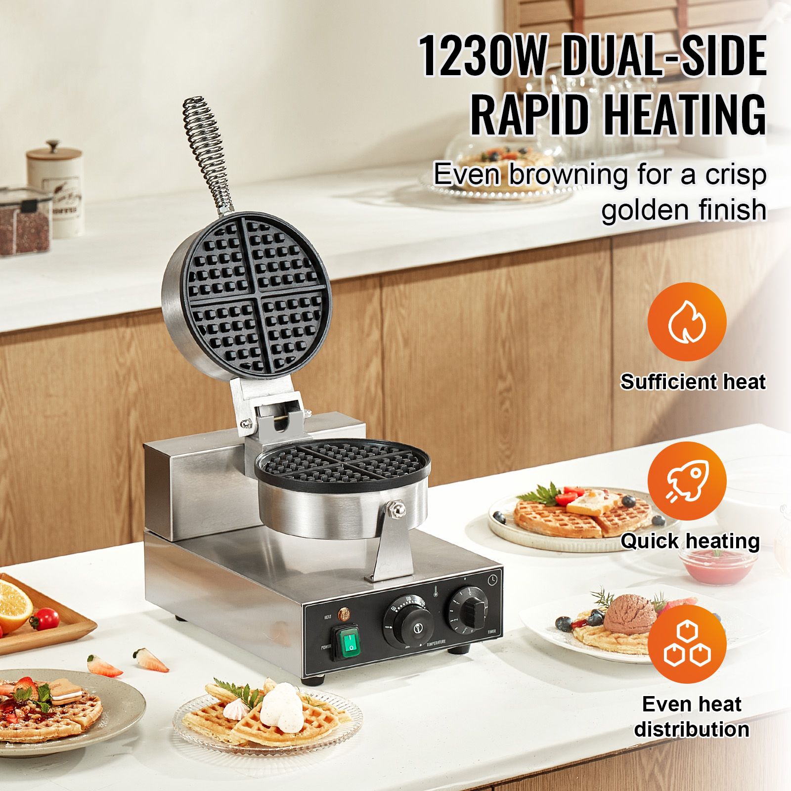 Máquina de Waffle Comercial, 1 - Waffle Iron Belgian avaliação e preço